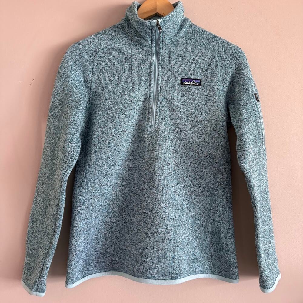 Patagonia Women's Better Sweater 1/4 Zip Light Blue Pullover Fleece Size Small